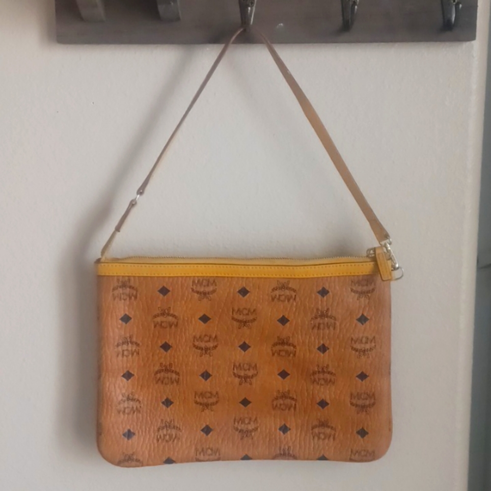 MCM Authentic Visetos Liz Shopper Tote Pouch